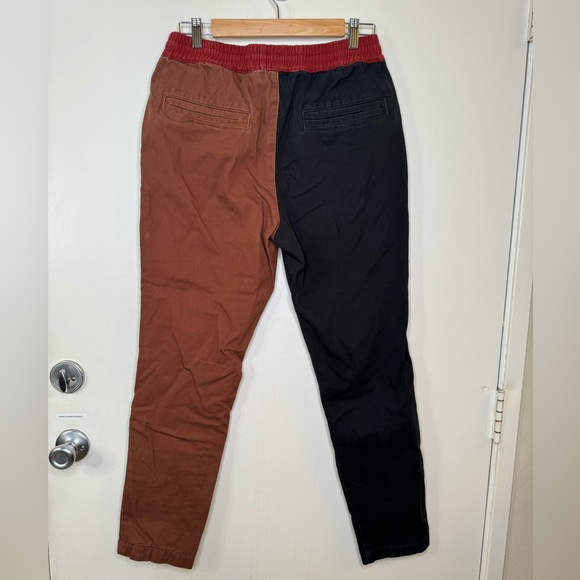Playboy x PacSun Mens Small Color Block Pants Black & Brown Canvas Chino Pockets - Picture 6 of 6